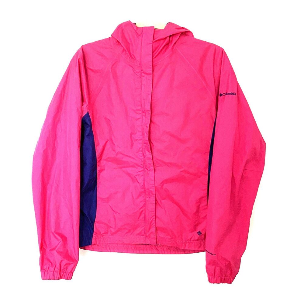 Columbia Lake Of Lace Rain Jacket Packable Rose Pink Waterproof Hood Girls 18/20